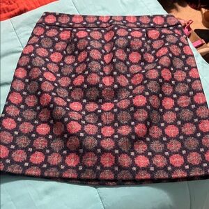 Boden Pink and Black Floral Mini Skirt